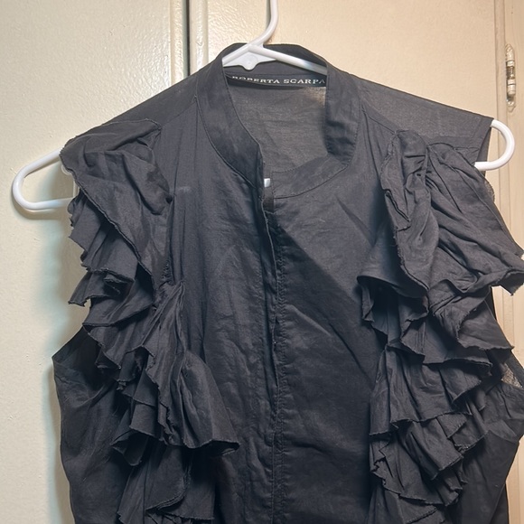 Roberta Scarpa ruffled blouse size European L US M worn once - Picture 2 of 9